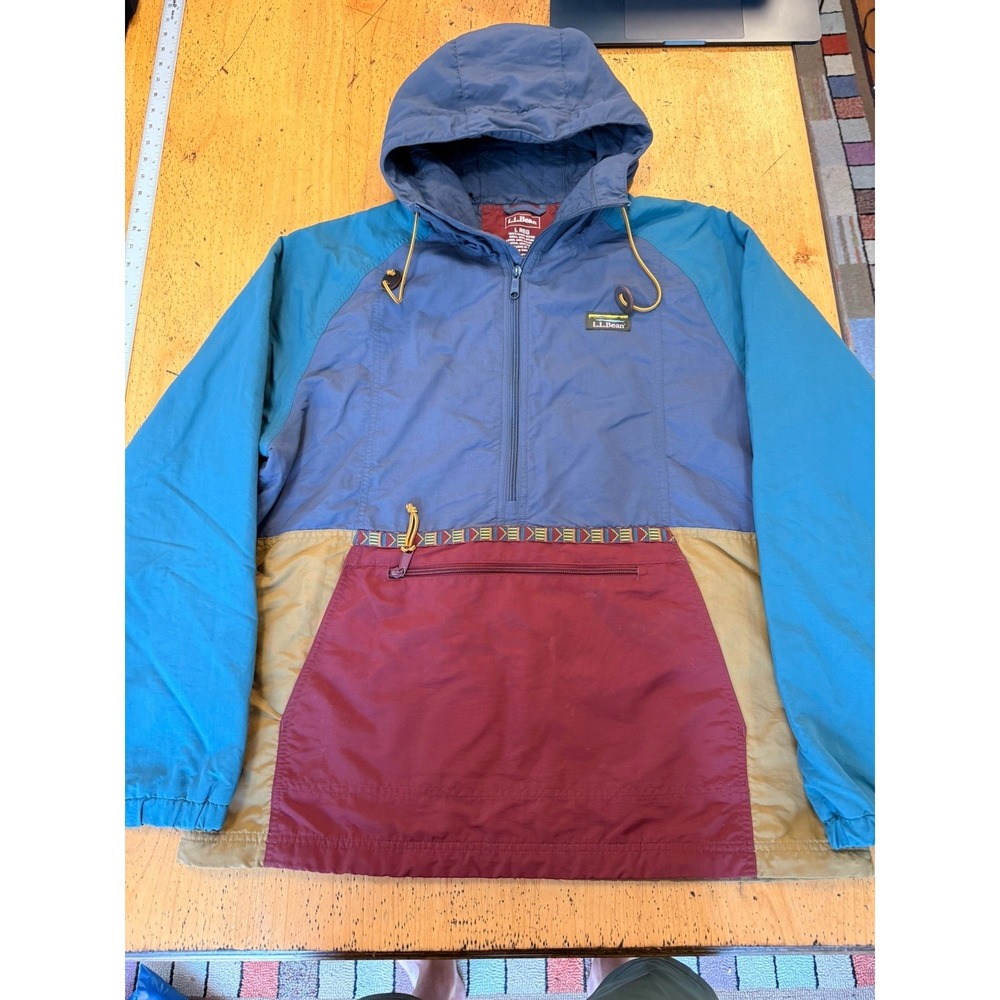 LL Bean Anorak Mountain Classic 1/2 Zip Insulated Mens Large Colors Windbreaker